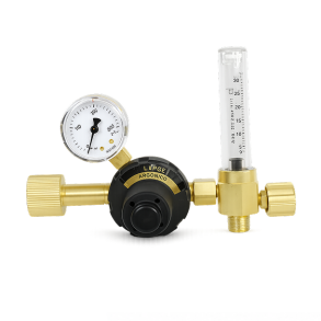 9025310 - Regulator Large Flow Argon/Mixed gas - Flowmeter included - Work area (bar) 2.5 N EN ISO 2503 200 bar Content pressure gauge (bar) 0 - 315 Flow pressure gauge (l/min) 3 - 30 Connection Inlet W 24.32 x 1/14