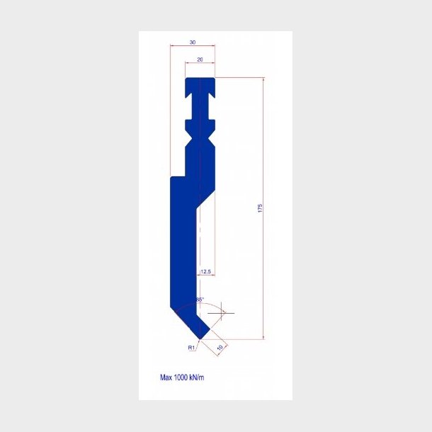 P5RFA-175 30� R1 - Bystronic Punch P5RFA-175 30� R1 L=515 - 2044356 - 9,8 kg - ref. EB1230010-515 Italy