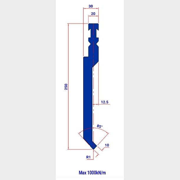 P2RFA-250 85� R1 - Bystronic Punch P2RFA-250 85� R1 L=515 - 2044386 - 17,8 kg - ref. EB2185010-515 Italy