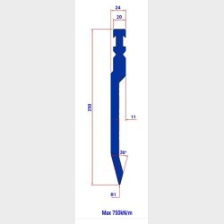 P5RFA-250 30� R1 - Bystronic Punch P5RFA-250 30� R1 L=515 - 2044401 - 13,4 kg - ref. EB2230010-515 Italy