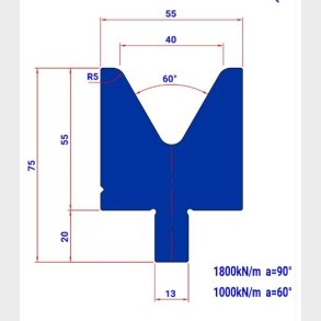 M40.60-55 - Bystronic Die M40.60 H55 L=515 - 2044516 - 10,6 kg - ref. EB5060040-515 Italy