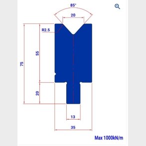 M20.85-55 W35 - Bystronic Die M20.85 H55 W35 L=515 - 2044591 - 8,4 kg - ref.  Italy