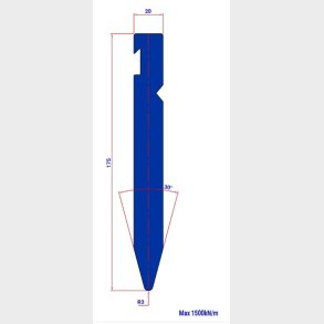 P7RFA-175 30� R3 - Bystronic Punch P7RFA H175 30� R3 L=515 - 2047212 - 12,5 kg - ref. EB1630030-515 Italy