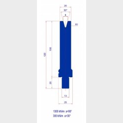 M8.30-100 - Bystronic Die M8.30 H100 L=515 - 2054653 - 9,2 kg - ref. EB6030008-515 Italy
