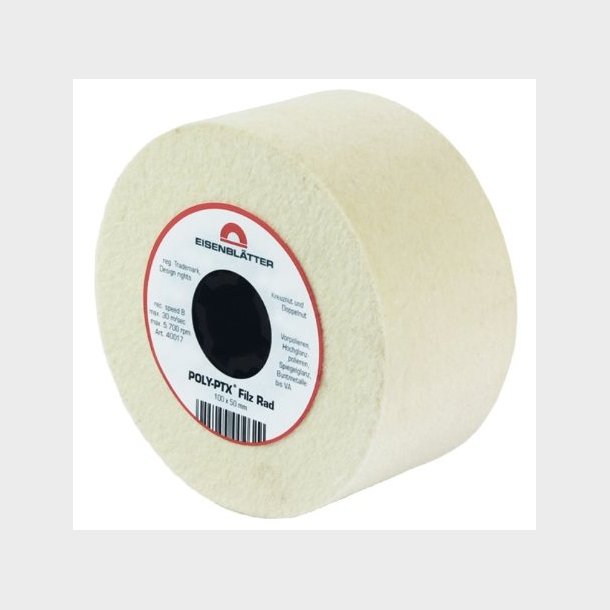40017 - 4 - POLY-PTX Felt Wheel  - 100 x  50 mm, merino - HTS59119010 - DE - _maxrpm - 5000