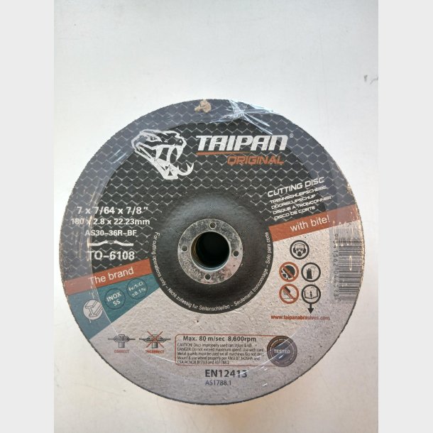 J014 - Taipan Original Cutting disc �180x2,8(Depressed) - alt. Ref. TO-6108