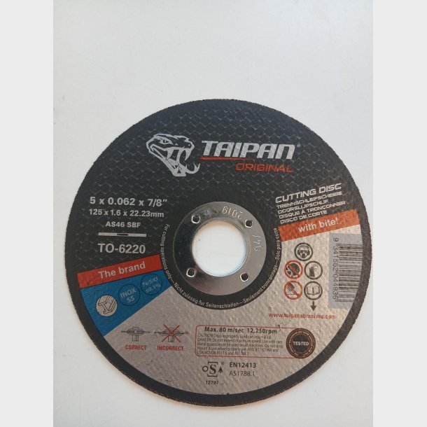 C026 - Taipan Original Cutting disc Ultra-Thin �125  1,6 mm - alt. Ref. TO-6220