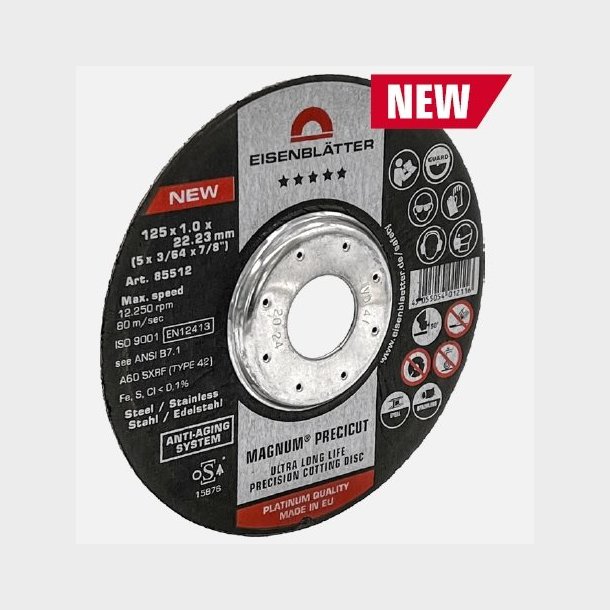 85512 - 25 - MAGNUM PRECICUT High precision  - 125 x 22.2 mm, 1.0 mm thinkness, cutting disc - HTS68042212 - IT - _maxrpm - 12250