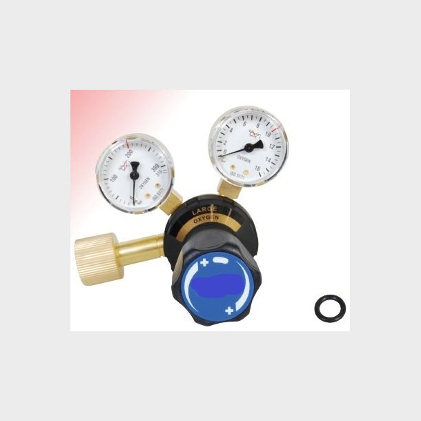9022310 - Regulator Large Oxygen - Work area (bar) 0 - 10 O EN ISO 2503 Class 3 200 bar 10 bar Content pressure gauge (bar) 0 - 315 Work pressure gauge (bar) 0 - 16 Connection Inlet W 21.8 x 1/14" Thread Int. Outlet G 3/8"