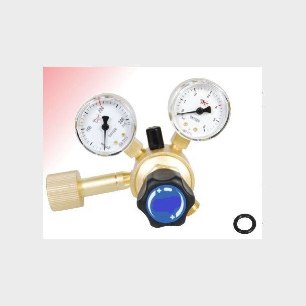 9032120 - Regulator Medium Oxygen - Work area (bar) 0 - 4.0 O EN ISO 2503 Class 1 200 bar 4 bar Content pressure gauge (bar) 0 - 315 Work pressure gauge (bar) 0 - 6.0 Connection Inlet W 21.8 x 1/14" Thread Int. Outlet G 3/8"