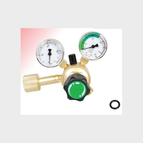 9034310 - Regulator Medium Argon/Mixed gas - Nominal work flow (l/min) 0 - 22 N EN ISO 2503 200 bar Content pressure gauge (bar) 0 - 315 Flow pressure gauge (l/min) 0 - 32 Connection Inlet W 24.32 x 1/14" RH Thread Int. Outlet G 3/8"
