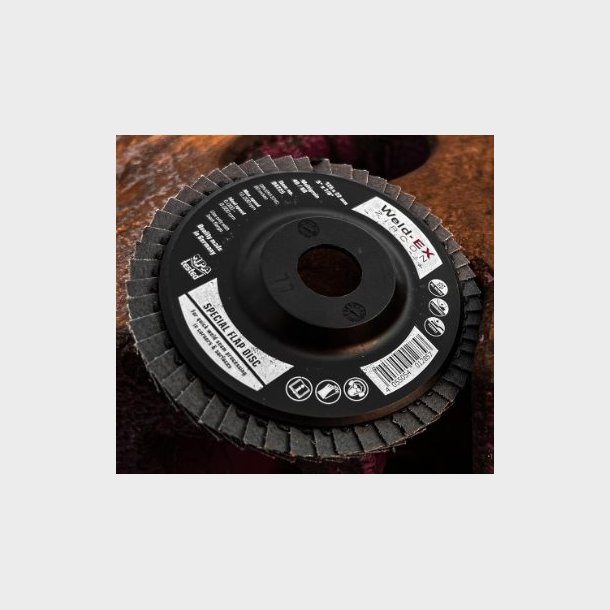 94725 - Weld-EX Zircon flap disc 125 x 22,2 mm, multigrain 40/60 1 packing unit = 25 .