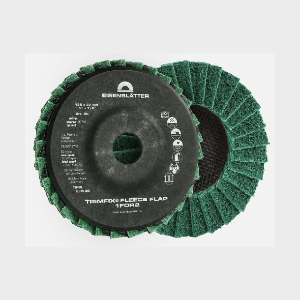 96740 - 10 - TRIMFIX Fleece Flap 1FOR2 - 125 x 22 mm, extra coarse, fleece flap disc - HTS68053000 - DE - _maxrpm - 12200