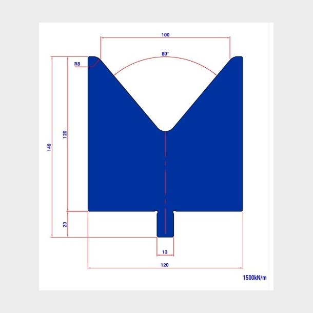 DIE T100 80� V=100 R=8 H=120 L=200 - 981966 - 17,9 kg -  Italy