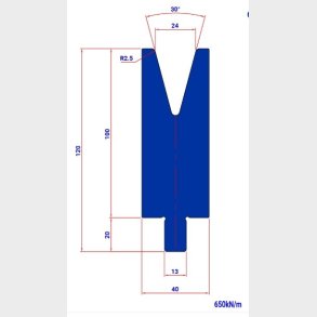 DIE T24 30� V=24 R=2,5 H=100 L=200 - 982481 - 5,9 kg -  Italy