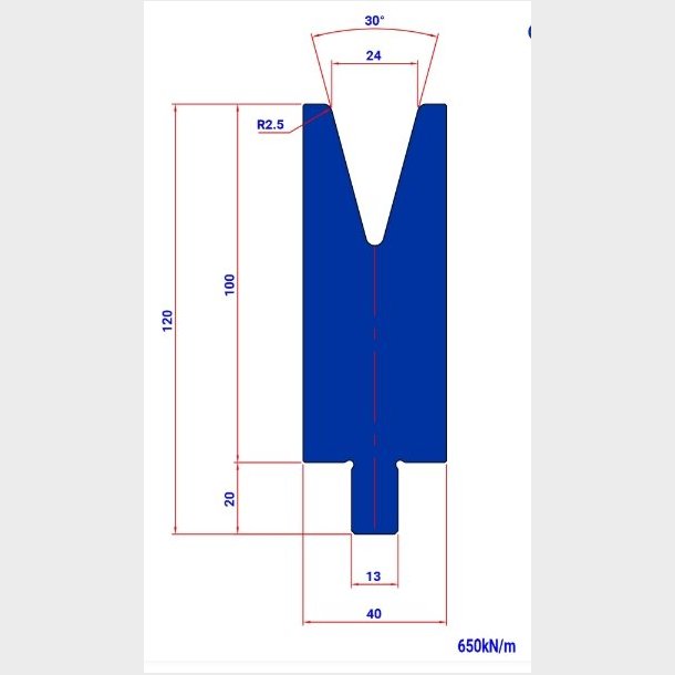 DIE T24 30� V=24 R=2,5 H=100 L=200 - 982481 - 5,9 kg -  Italy