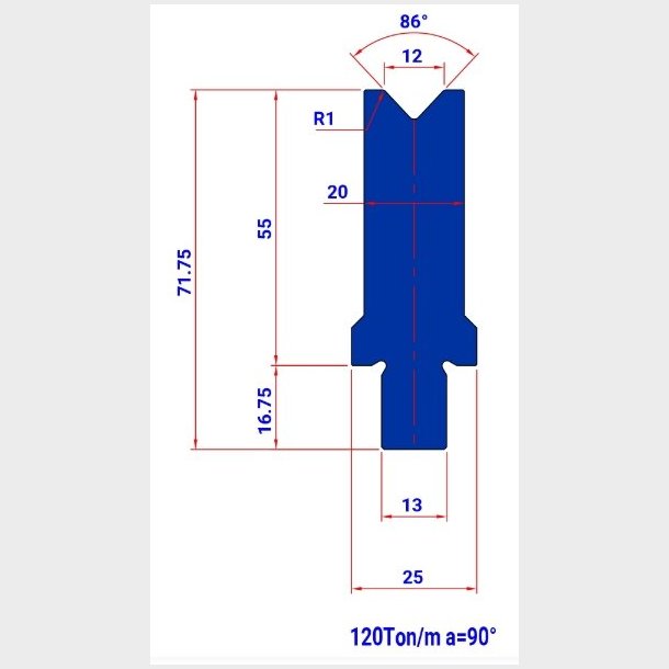 WM011 86� V=12 H=55 L=200   - DIE -982837 - 2,2 kg - ref.  - WM0110200 -  Italy