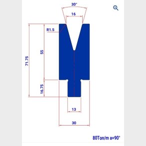 WM053 30� V=16 H=55 L=200           - DIE -982917 - 2,7 kg - ref.  - WM0530200 -  Italy