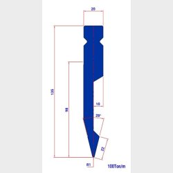 WP001 28� R=1 H=135 L=200  - PUNCH - 983081 - 2,9 kg - ref. WP0010200 -  Italy