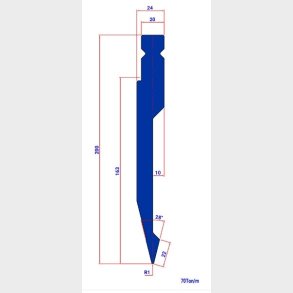 WP021 28� R=1 H=200 L=200  - PUNCH - 983121 - 4,8 kg - ref. WP0210200 -  Italy