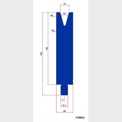 LM16.30� R=2 H=130 new L=510 - Die - 984477 - 15,6 kg - ref. E86030016-510 -  Italy