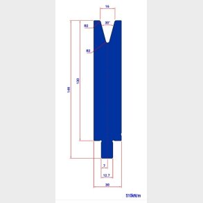 LM16.30� R=2 H=130 new L=510 - Die - 984477 - 15,6 kg - ref. E86030016-510 -  Italy