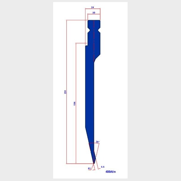 LPJ15W.26� R=1 new H=194 L=510 - Punch - 988738 - 13,1 kg - ref. E81226010-510W -  Italy
