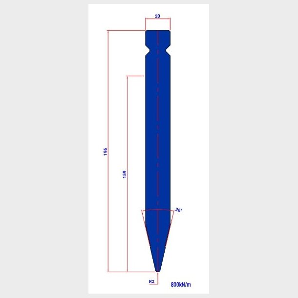LPR10W.26� R=2 new H=159 L=510 - Punch - 988846 - 14,3 kg - ref. E80326020-510W -  Italy