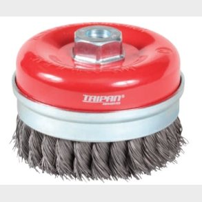 R022 - Cup Brush Twist-Knot w/Skirt Taipan �75 Mild Steel - alt. Ref. TO-3040