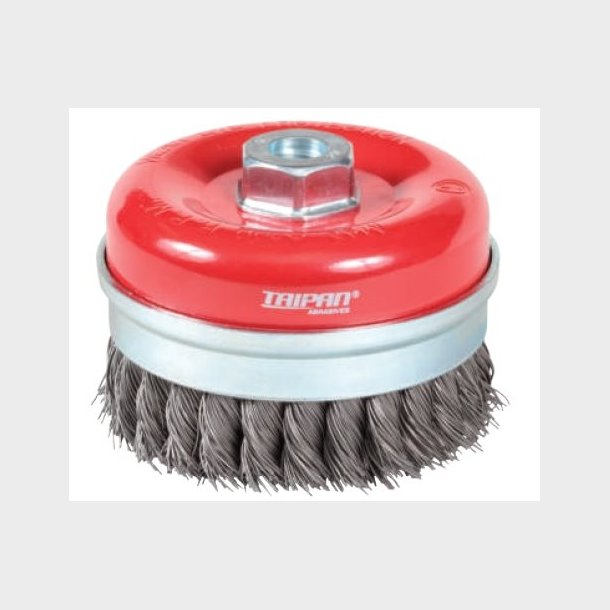 R022 - Cup Brush Twist-Knot w/Skirt Taipan �75 Mild Steel - alt. Ref. TO-3040