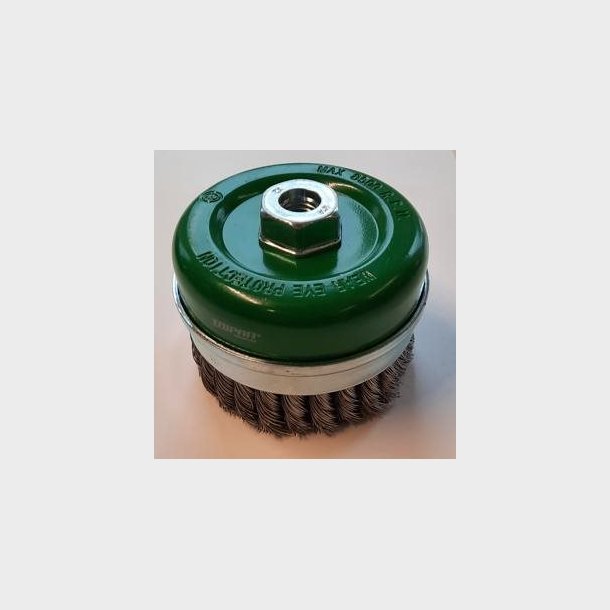 R022 - Cup Brush Twist-Knot w/Skirt Taipan �100mm S/Steel - alt. Ref. TO-3628
