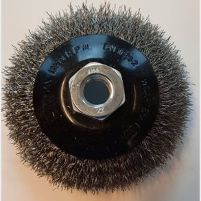 S034 - Bevel Brush M14, crimped wire �90mm, 0.3 s/steel w - alt. Ref. 97803