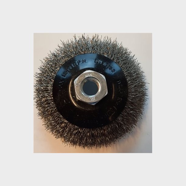 S034 - Bevel Brush M14, crimped wire �90mm, 0.3 s/steel w - alt. Ref. 97803