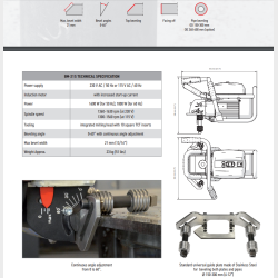 P013.-BM 21S.-Stainless Steel versionmilling head and cutting inserts included, 230V