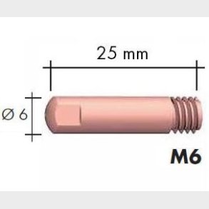 6625ECU-0,6 - Contact tip M6x25 (MB15) 0,6 - 140.0008