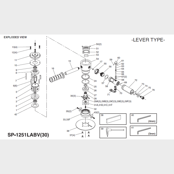 N014 - SP35 Pneumatic Hand-held Air Bevelling Machine - alt. Ref. SP-1251LA-BV