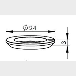 46683301120 - MZ335-1120 - MZ-Spacer 24x3, PTFE* - AL77.E - Pieces per PK - 1
