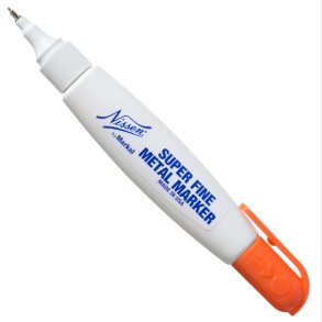 . SUPER FINE METAL MARKER. 1 mm.FLUORESCENT ORANGE.min. 12.pcs