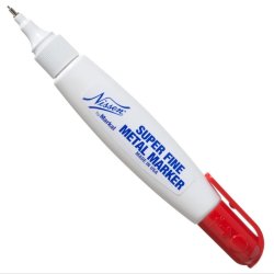 . SUPER FINE METAL MARKER. 1 mm.RED.min. 12.pcs