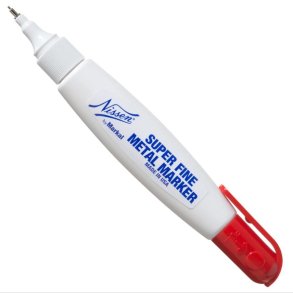 . SUPER FINE METAL MARKER. 1 mm.RED.min. 12.pcs