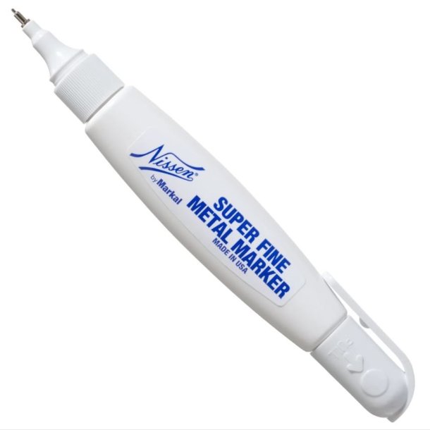 . SUPER FINE METAL MARKER. 1 mm.WHITE.min. 12.pcs