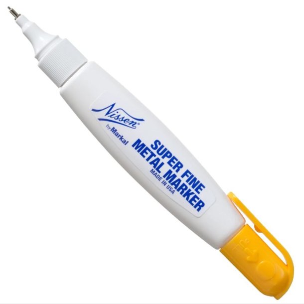 . SUPER FINE METAL MARKER. 1 mm.YELLOW.min. 12.pcs